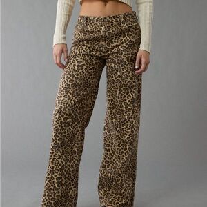 American Eagle Outfitters Leopard Print Wide Leg Pants